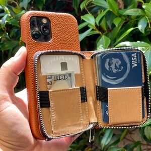 Brown Leather Crossbody iPhone Case for Pro Max Plus 16,15,14,13,12 with Wallet